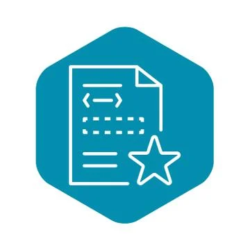 Star security document icon, outline style 스톡 일러스트