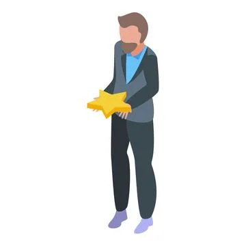 Star self esteem icon, isometric style Stock Illustration