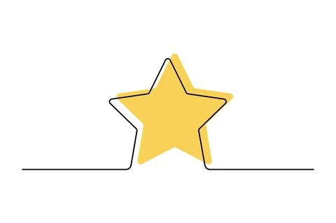 Star shape black line icon for clients good review vector illustration Stock Illustration