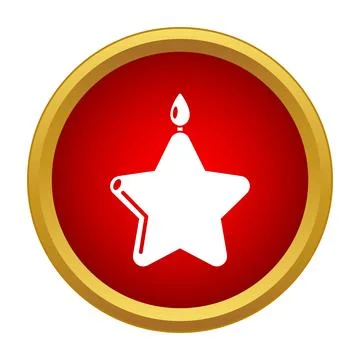 Star shape candle burning icon design 스톡 일러스트