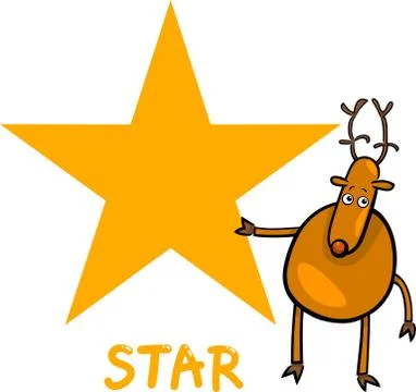 Star shape with cartoon deer イラスト素材