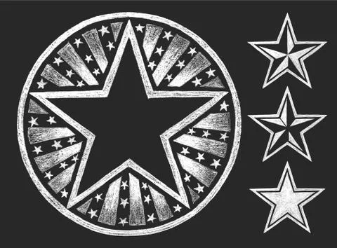 Star shape on the chalkboard 스톡 일러스트
