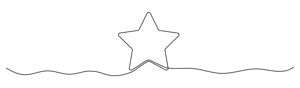Star shape continuous line drawing. Stock Illustration