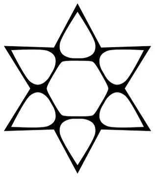 Star shape contour. Monochromatic Illustrazione stock