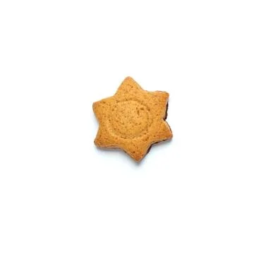 Star shape cookie. Gingerbread on a white. Foto stock