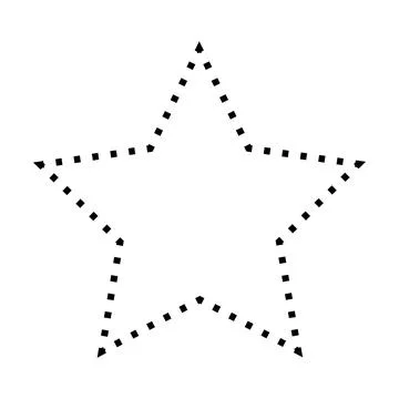 Star shape dashed icon vector symbol for creative graphic design ui element Stock Illustration