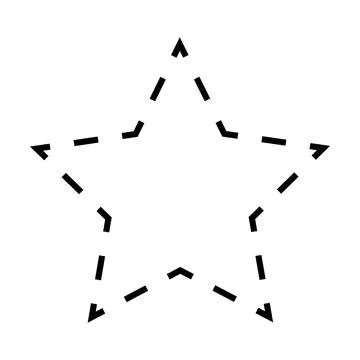 Star shape dashed icon vector symbol for creative graphic design ui element Stock Illustration