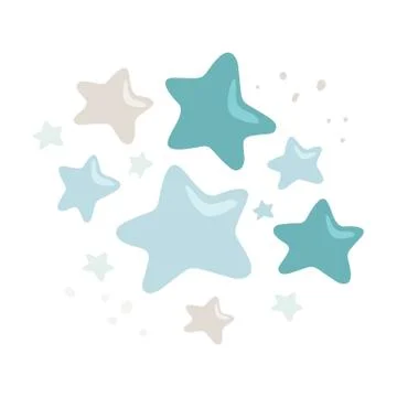 Star shape decorative vector elements isolated on white background Illustrazione stock