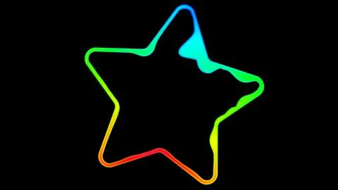 Star shape digital sound waves on black background 스톡 일러스트