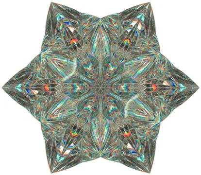 Star shape Gemstone or diamond texture closeup and kaleidoscope Illustrazione stock