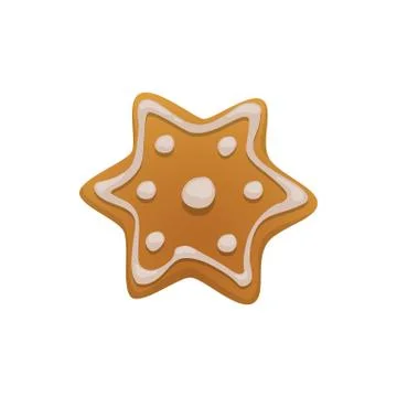 Star shape gingerbread cookie isolated Stock Illustration