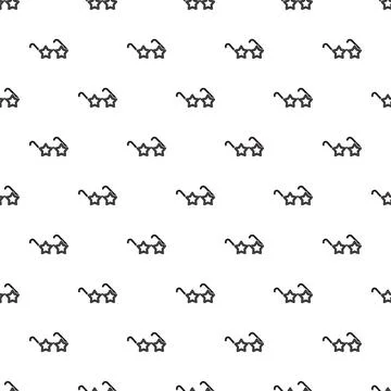 Star shape glasses outline seamless pattern background 스톡 일러스트