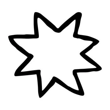Star shape hand painted with ink paint swash Stock Illustration