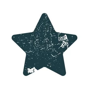 Star shape icon. Vector Rating and review symbol with grunge texture. Decorat Stock Illustration