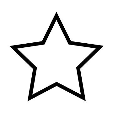 Star shape icon vector symbol outline stroke for creative graphic design ui Stock Illustration