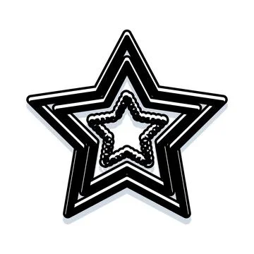 Star shape with layered outline and inner texture Stock Illustration