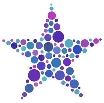 Star shape made of colored circles Stock-Illustration