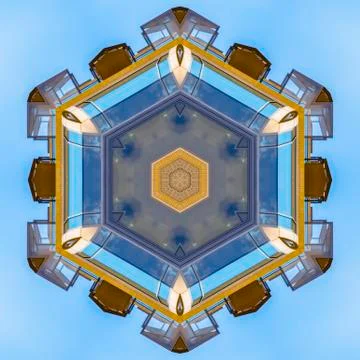 Star shape made from the decks and windows Stock Photos