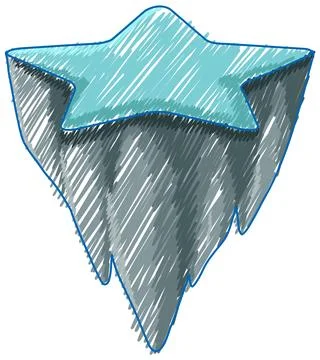 Star shape orbit pencil colour child scribble style Stock Illustration