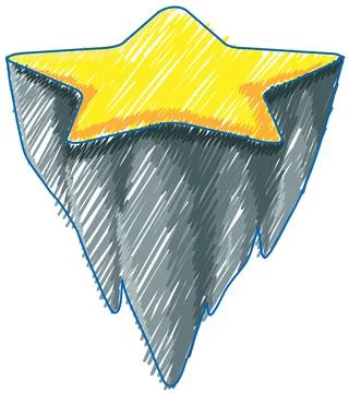Star shape orbit pencil colour child scribble style Stock Illustration