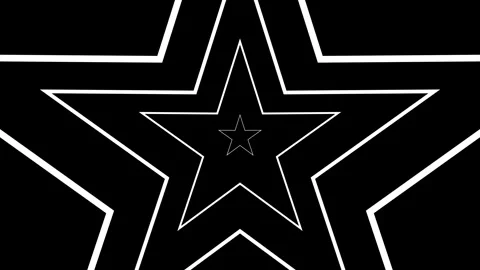 Star shape scaling up black and white minimal background video loop Stock Footage 299569466