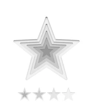 Star shape set. Paper art of white stars. Vector illustration. Stock Illustration