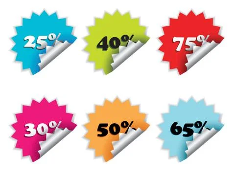 Star shape stickers Stock Illustration