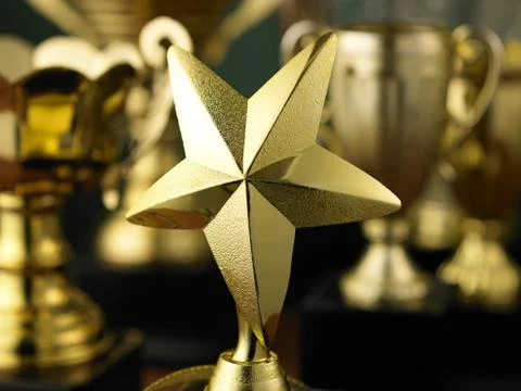 Star shape trophy Stock Photos