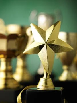 Star shape trophy Stock Photos