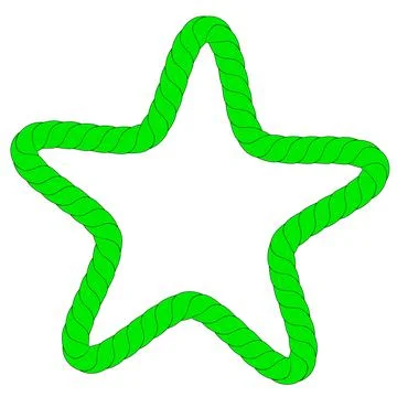 Star shape, Vector  frame from green rope for your element design Stock Illustration