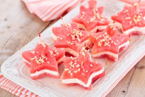 Star-shaped appetizers. Stock Photos