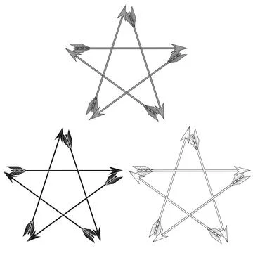 Star Shaped Arrows Vector Design Ilustración de archivo