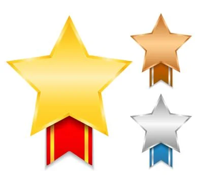 Star Shaped Awards Stock Illustration