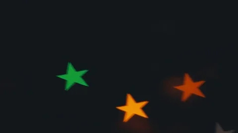 Star shaped bokeh of car lights at night. Stock Footage 80482606
