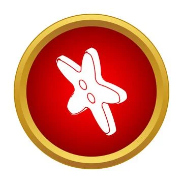 Star shaped button icon on red background 스톡 일러스트