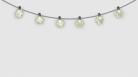 Star shaped Christmas string lights on transparent background Stock Footage 144661696