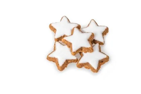 Star shaped cinnamon biscuits Stock Photos