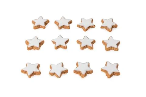 Star shaped cinnamon biscuits Stock Photos