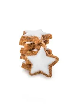Star shaped cinnamon biscuits Stock Photos