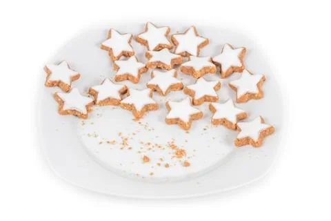 Star shaped cinnamon biscuits Stock Photos
