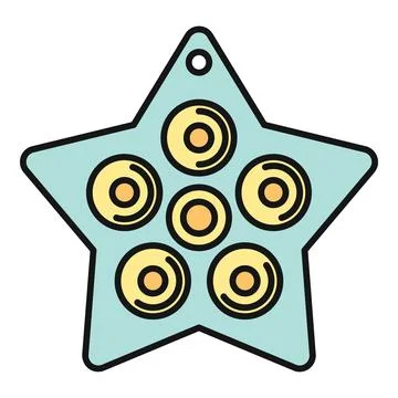 Star shaped cookie mold with individual biscuits Stock Illustration