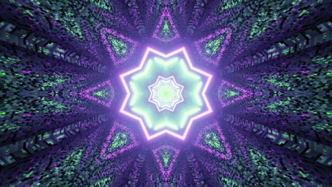 Star shaped distorted tunnel 3d illustration Stock Footage 160528107