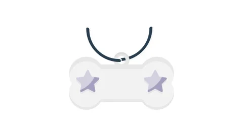 Star-shaped dog tag on a white background, showcasing a simple and elegant .. Stock Footage 332535428