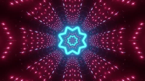 Star shaped dynamic tunnel 3d illustration Stock Footage 160532651