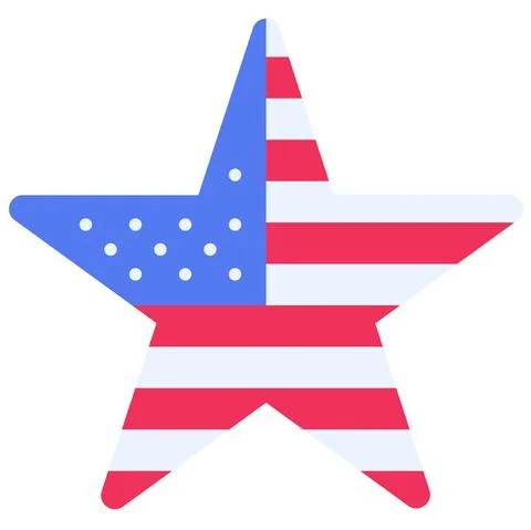 Star shaped flag icon,  Fourth of July related vector Ilustración de archivo