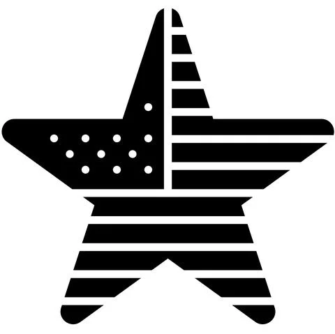 Star shaped flag icon,  Fourth of July related vector Ilustración de archivo