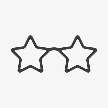 Star shaped glasses vector icon white background Ilustración de archivo