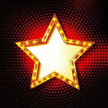Star shaped gold frame Stock Illustration