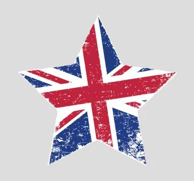 Star shaped grunge vector flag of UK Ilustración de archivo