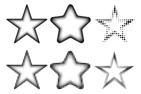 Star shaped halftone frames set Stock Illustration
